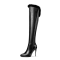 2019 Women's Autumn Winter Pointed Toe Stiletto Heels A341c Genuine leather Knee High Winter Boot